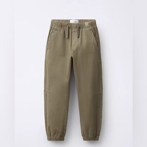 ✨ Zara Green Jogger Pants Drawstring Zipper & Button Size M